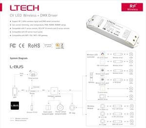 LTECH 2-в-1 постоянное напряжение RF 2,4 ГГц + DMX512/RDM беспроводной приемник декодер светодиодный контроллер - Product Image 2