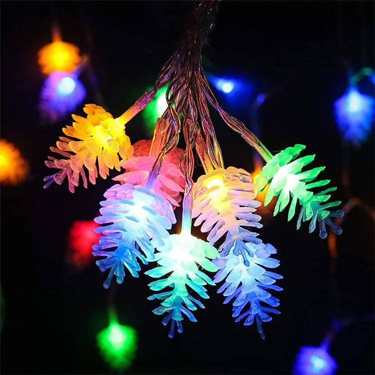LED Christmas Decorative Light Pine Cone Light String 2 Meters 20 LED Warm Light IP54 No Battery During Shipping