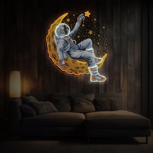 Illuminazione da parete <span class=keywords><strong>Led</strong></span> insegna al Neon astronauti astronauta stampa UV insegna al Neon decorazione da parete <span class=keywords><strong>Led</strong></span> segno di illuminazione per il vostro arredamento interno