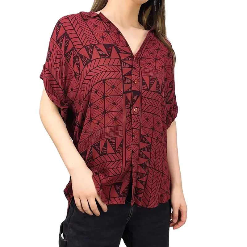 Blusa feminina, camisa feminina de tecido de gola v, sensação de mão macia, blusa feminina personalizada