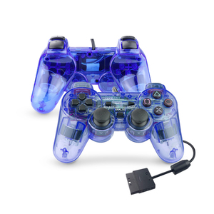 ตัวควบคุมเกมสีแดงโปร่งใสสำหรับตัวควบคุม Ps2
