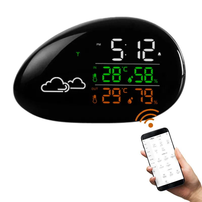 Enregistreur de données Wifi YGH128S Station météo sans fil horloge capteur de température et d'humidité