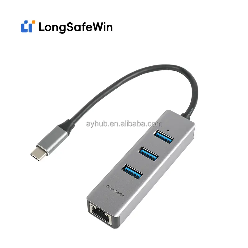 4-in-1 USB-C Typ C HUB Hochgeschwindigkeits-USB 3.0 Typ-C Docking-Station mit 3xUSB RJ45 Gigabit Ethernet Netzwerk und 4 Port-Ladestationen