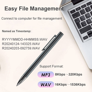 Penna registratore Audio digitale portatile 512kbps 32GB Voice Activated play MP3 WAV REC file interfaccia USB per lezioni e chiamate