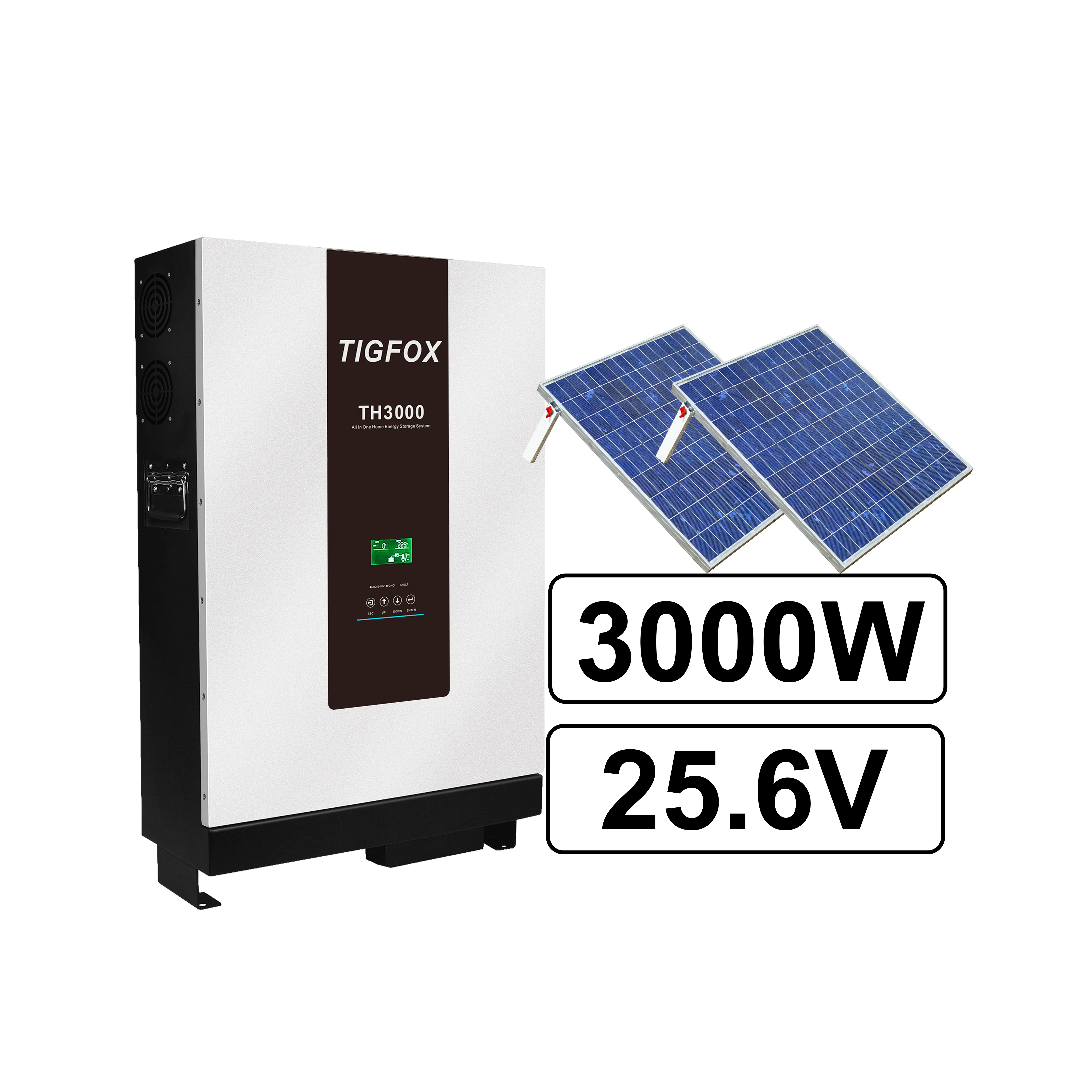 TIGFOX 220V 3KW 6KW 9KW 12KW 24V sistemi di energia solare da tetto Off-grid batteria sistema di alimentazione energetica stack personalizzato a casa