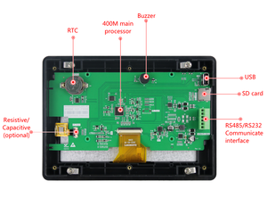 Pantalla táctil HMI de 7 pulgadas con resolución de 7,0x800, pantalla táctil de 480 pulgadas - Product Image 6