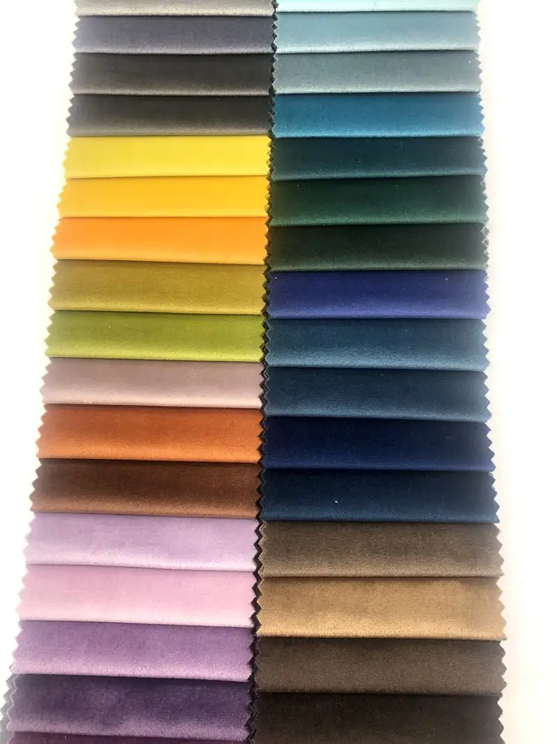 Tapicería de terciopelo para sofá, tela de color sólido brillante, suave, Holland, 300gsm