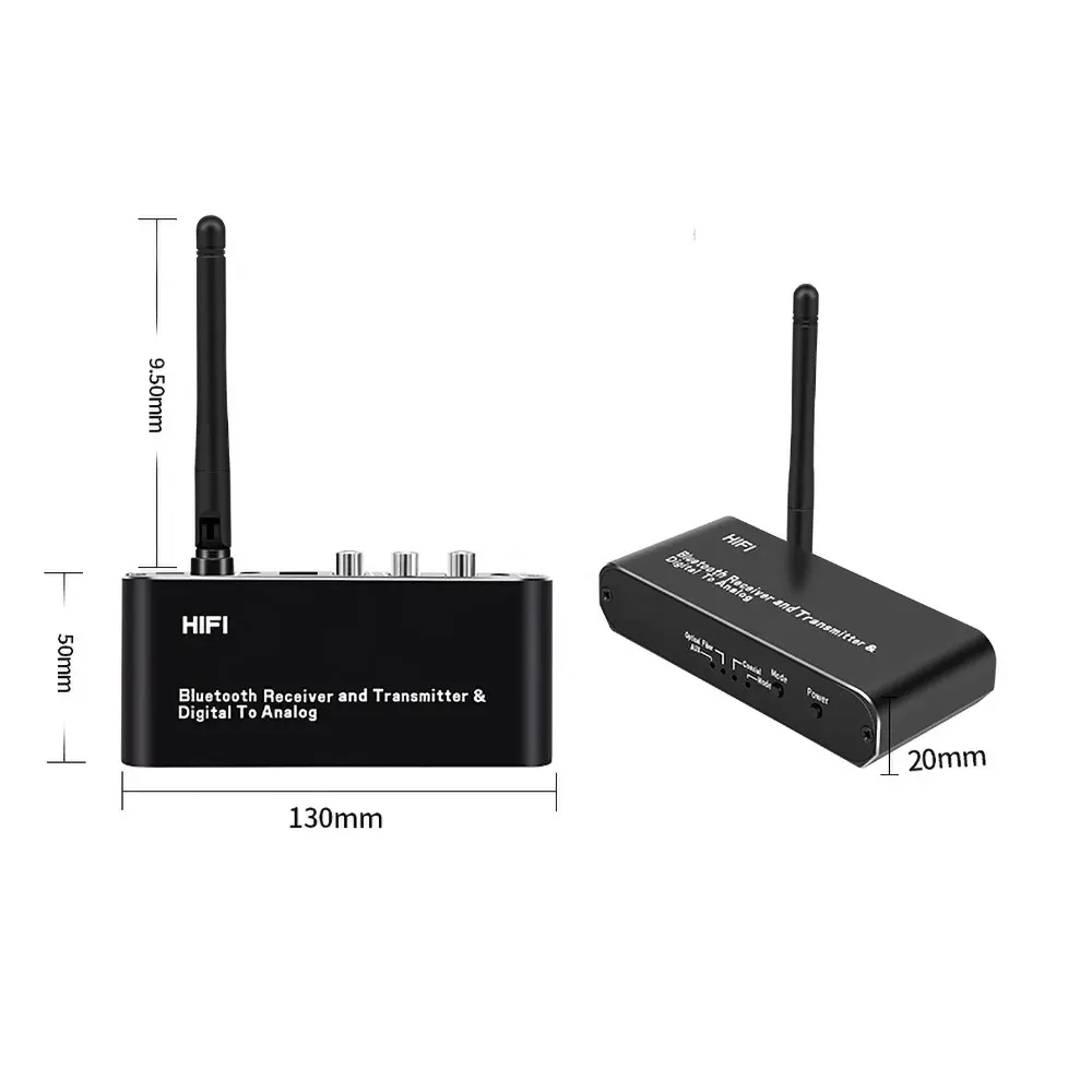D09 DAC Bluetooth 5.0 Sender Empfänger Digital Audio zu Analog Audio Konverter AUX Koaxial Glasfaser Wireless Adapter