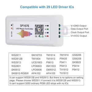 DC5-24V RGB светодиодный музыкальный контроллер SP107E для управления приложением BT WS2812 WS2813 SK6812 WS2801 Dream Color Pixel LED контроллер - Product Image 3