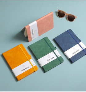 A6 personalizado con correa elástica Pu diario cuaderno impreso logotipo de la marca diario Bloc cuaderno de notas de cuero PU para regalo - Product Image 4