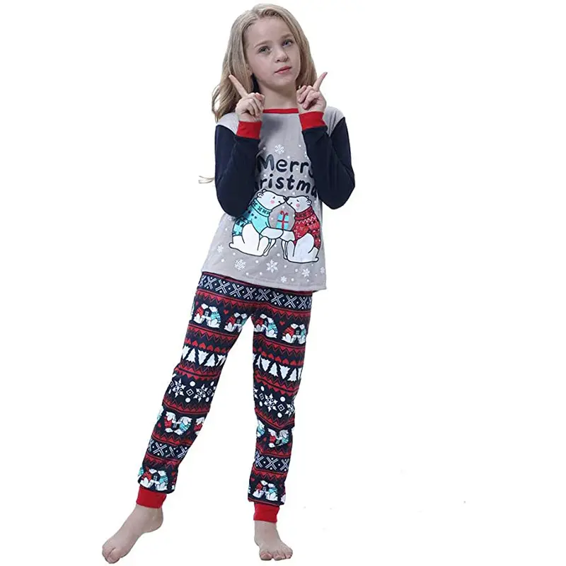 Cheap Xmas Pyjamas Custom Print Christmas Parent-child Set Sleepwear Home Wear Pajamas Family Matching Casual Outfit For Event