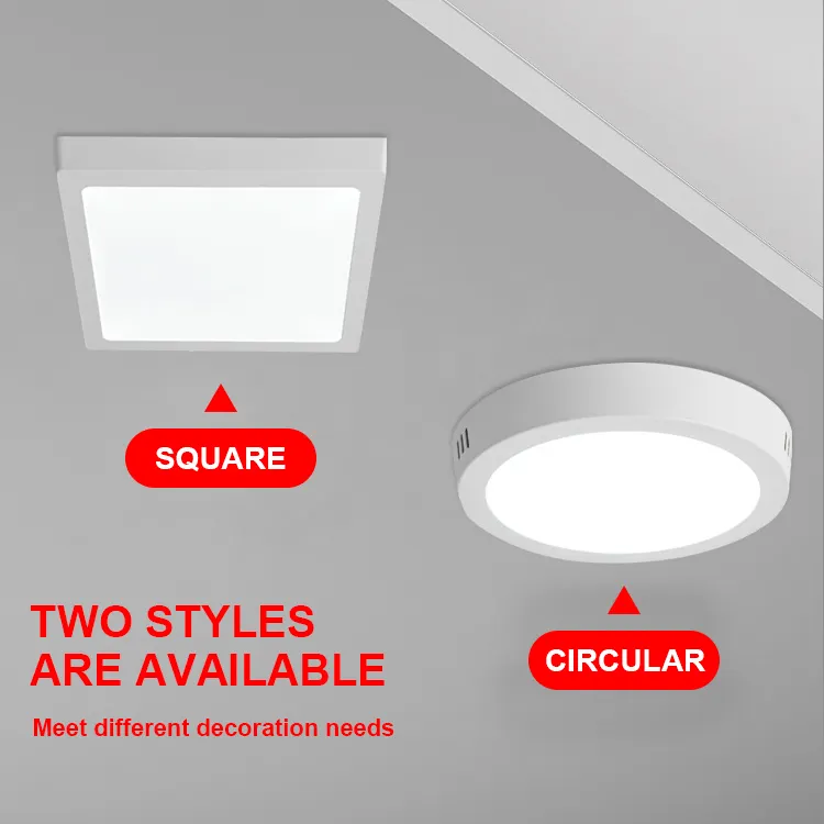 Luce del produttore della cina 3000K 6500K quadrato del pannello del soffitto circola ha montato la superficie della luce Led per la casa