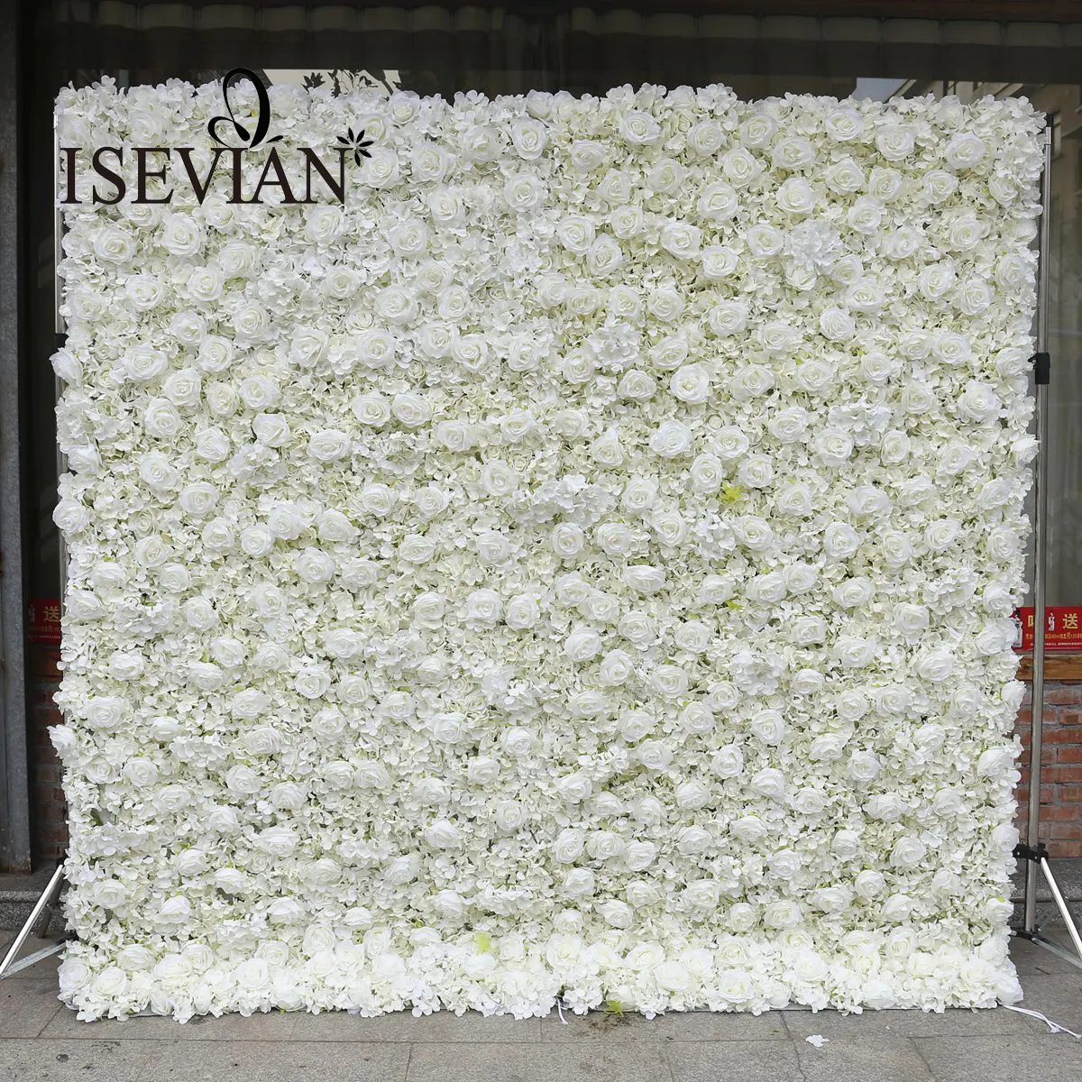 Isevian creme de rolo 3d de hortência, creme branco artificial para decoração, de parede, flores de rosa, evento de casamento