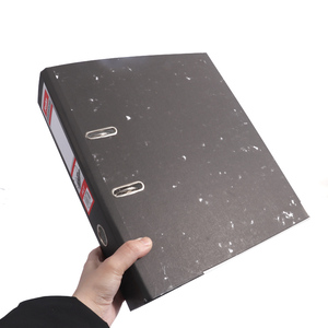 Foska Hoogwaardige Marmeren Textuur 1200gsm Kartonnen Grote Capaciteit Hefboom Archief Map Organizer Met Beschrijfbare Wervelkolom Label - Product Image 2