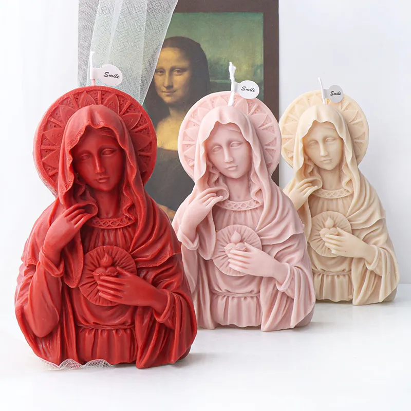 Early Riser Madonna diosa velas perfumadas molde de silicona DIY yeso vela molde pastel herramientas decoración del hogar molduras