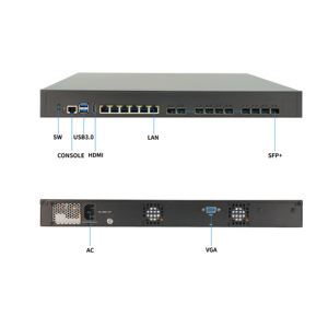 ไฟร์วอลล์ชั้นวาง1U กับ E5-2640v4 Xeon 6พอร์ต GbE 10 SFP + ระบบรักษาความปลอดภัยเกตเวย์เซิร์ฟเวอร์ E5-2640v4แร็กเมาท์อุปกรณ์รักษาความปลอดภัย - Product Image 1