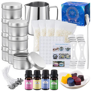 Diy <span class=keywords><strong>Starter</strong></span> อุปกรณ์กระป๋องถั่วเหลืองหอมขี้ผึ้ง Luxury เทียนทำชุดแต่งหน้าชุด