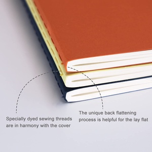Logotipo personalizado Impressão A4 A5 Preto Marrom Kraft Softcover Notebook Costura Encadernação Papel Capa Sketchbook Escola Exercício Nota Livro