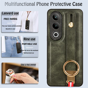Lüks bilek kayışı standı PU deri cep telefonu kılıf için OnePlus Nord CE4 5G koruyucu arka kapak - Product Image 4