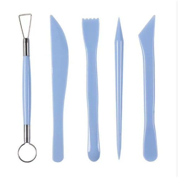 ชุดเครื่องปั้นดินเผาพลาสติก 5 ชิ้น รุ่น KW-T-308 สีฟ้า บรรจุในถุง OPP