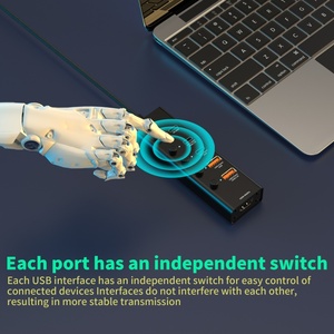 6-in-1 USB-Cハブ (個別スイッチ付き) HDM I USB 3.0 PD充電MacBookおよびPC、ラップトップ、USBCデバイスと互換性があります - Product Image 6