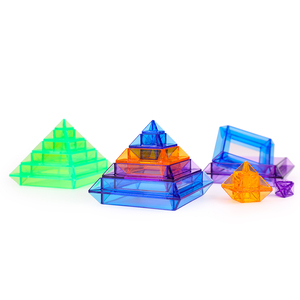 <span class=keywords><strong>3d</strong></span> Enigma Cérebro Teasers Torre Mágica Translúcido Pirâmide Blocos Construção Sensorial Jardim de Infância Aprendizagem Brinquedos Educativos Para Crianças