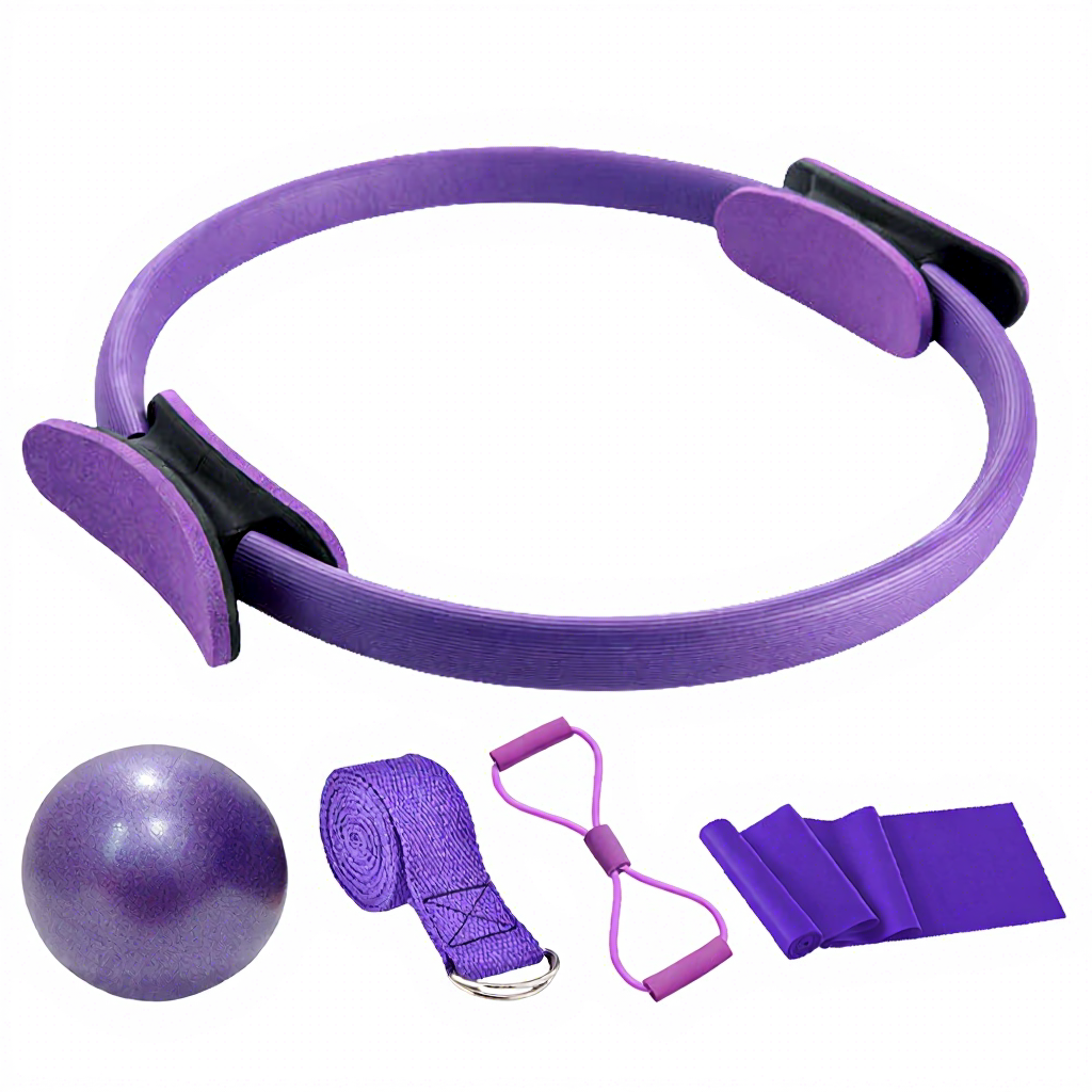 Purple pilates ring 5-piece set
