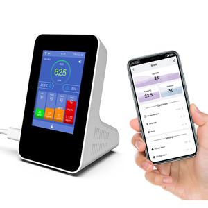 צג איכות אוויר מקורה חכם עם יישום tuya ו-wifi עבור co2 tvore hcho pm1, pm2.5. Pm10, גלאי פורמלדהיד iaq - Product Image 1