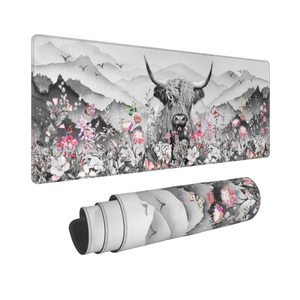 Pad da scrivania con logo personalizzato in gomma toro e fiore, tappetino per mouse esteso, tappetino antiscivolo da lavoro di grandi dimensioni adatto per uso domestico e in ufficio - Product Image 1