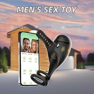 APP remot Kontrol pria dewasa mainan seks dapat disesuaikan Stimulator Glans pijat Vibrator <span class=keywords><strong>penis</strong></span> cincin Masturbator pria pelatih - Product Image 2
