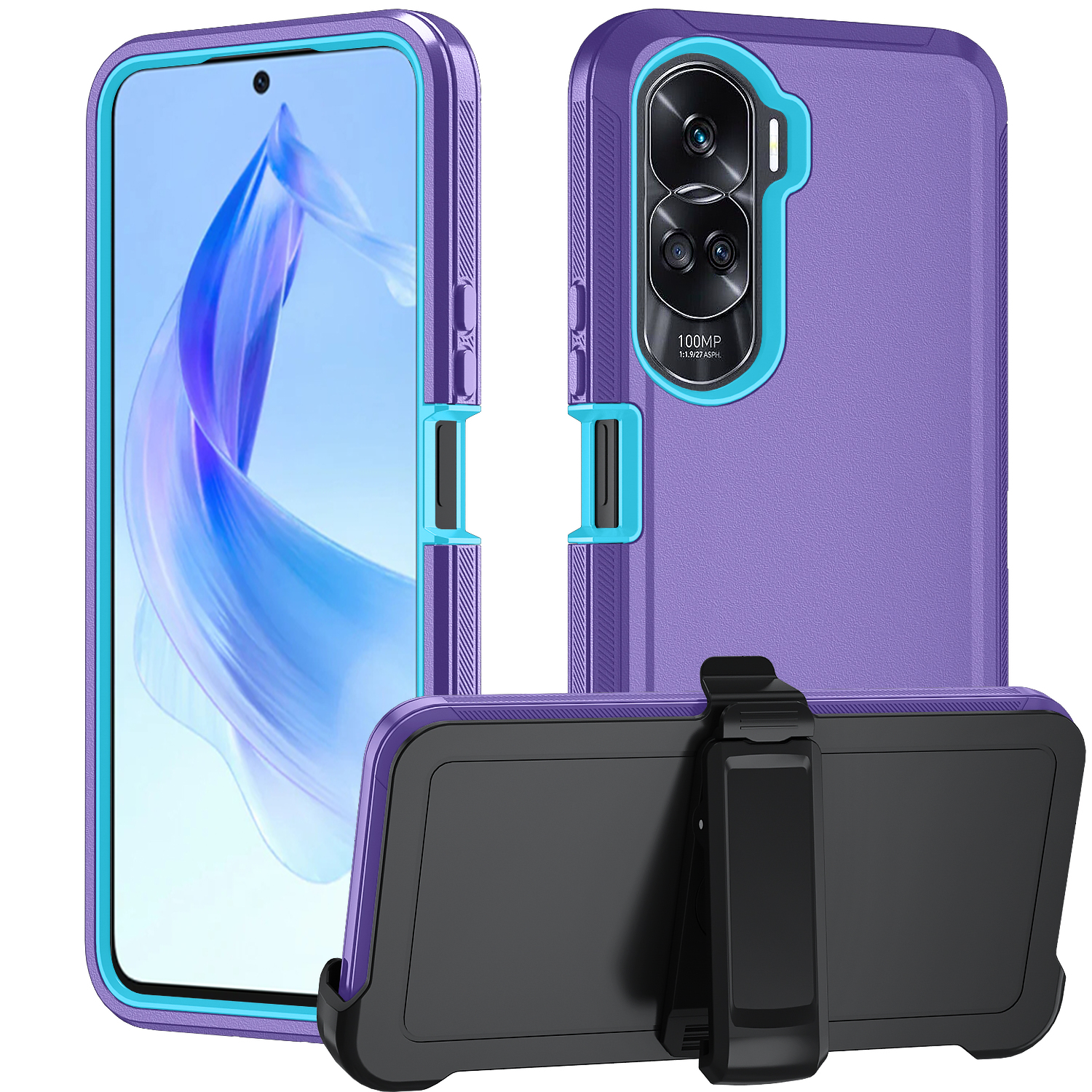 Violet + vert + étui