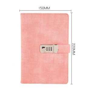 Custom Logo A5 Pu Leather Diary Journal <strong>Notebook</strong> With Lock Office Supplies Codebook With Insert Paper - Product Image 4