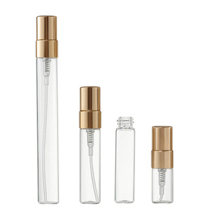 ミニトラベルフラット形状香水サンプルテスターボトルゴールド/シルバーメタルポンプ付き2ml 3ml 5ml 10mlリフィルアトマイザー - Product Image 1