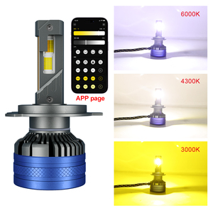 ไฟหน้า LED สองสี3000K 43000K 6000K พร้อมแฟลช H4หลอดไฟหน้า LED H11 H7 9005 9006 focos LED - Product Image 3