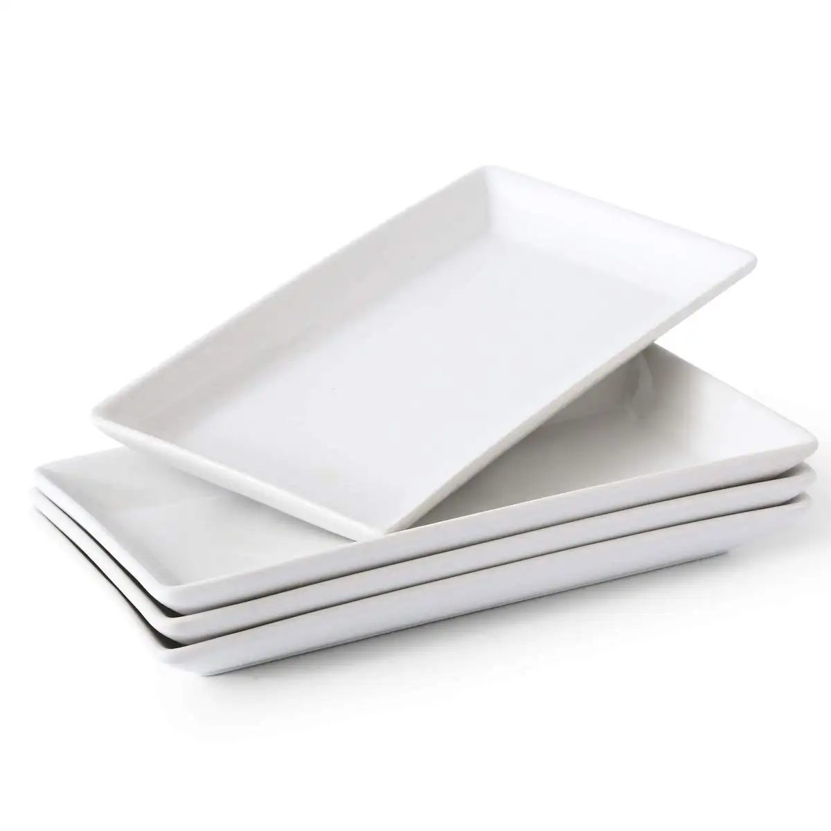 Custom Color 9.84 Inch Melamine Serving Platters Rectangular Trays White Serving Platters Melamine Plate Set