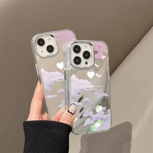 IPhone 16 için OEM ayna bulut 15 14 13 12 11 Pro max cep telefonu kılıfı Lens 2 in 1 karikatür TPU baskı darbeye arka kapak - Product Image 4