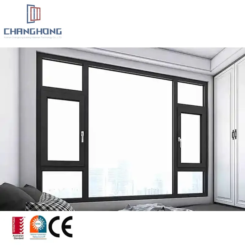 Prezzo di buona qualità verticale doppio vetro termico a taglio termico in alluminio finestra Foshan fabbrica