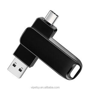 2025旋转摆动带360 ° 旋转OTG金属微型USB接口USB 3.0 Type-C闪存驱动器，尺寸为32gb 64gb 128GB