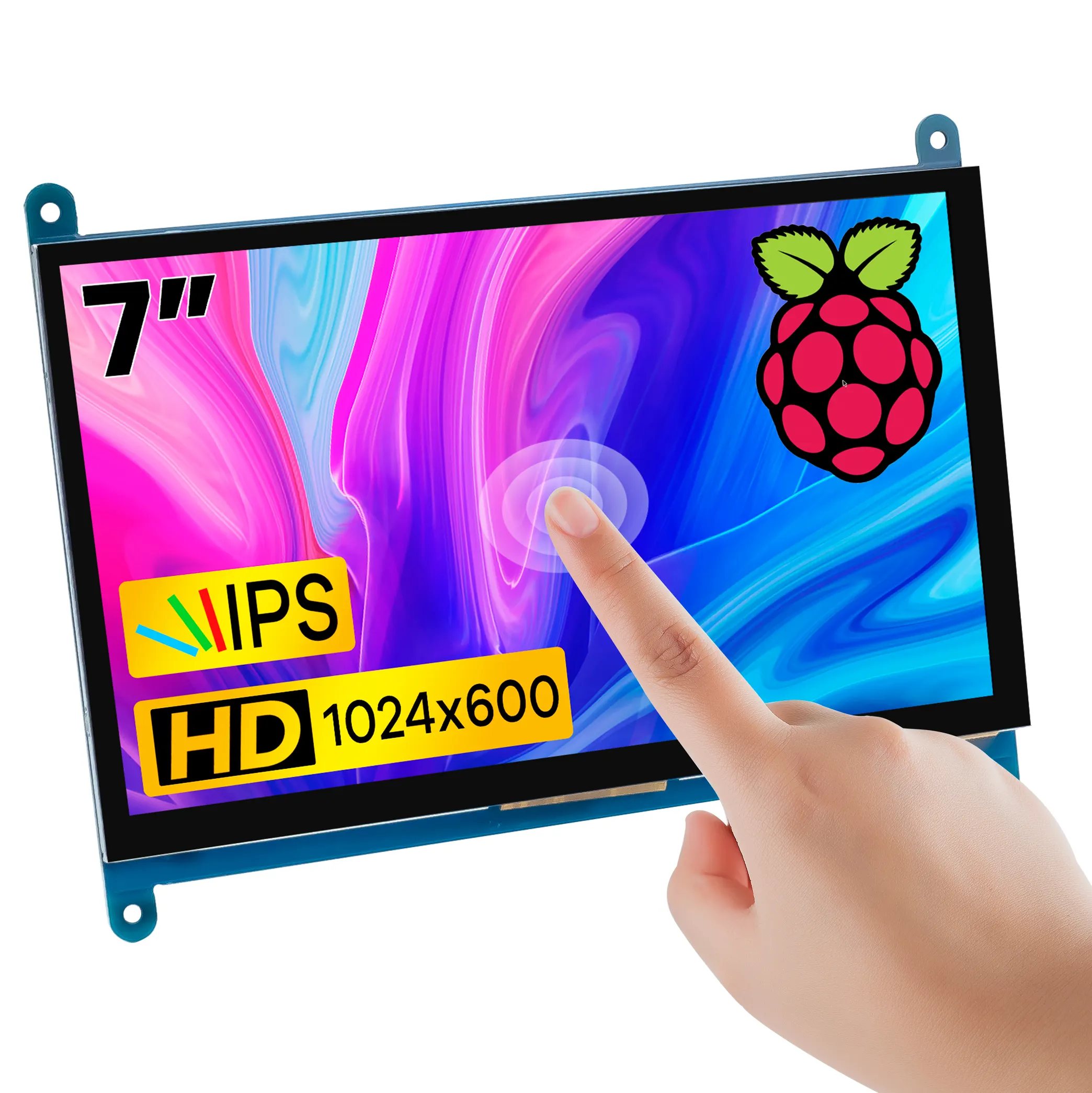 7 inç IPS LCD dokunmatik ekran paneli 1024*600 kapasitif ekran BB siyah için HDM monitör, Windows 10 8 7, ahududu Pi 4