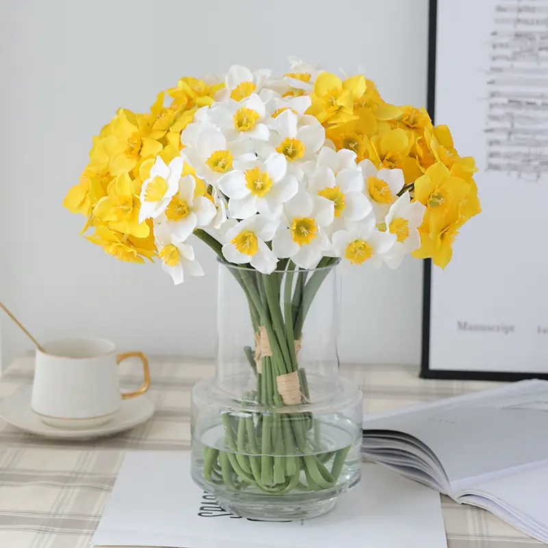 Other Flower and Plants Decoration Artificial Daffodil Bouquet Flower Table Decoration Home Decor
