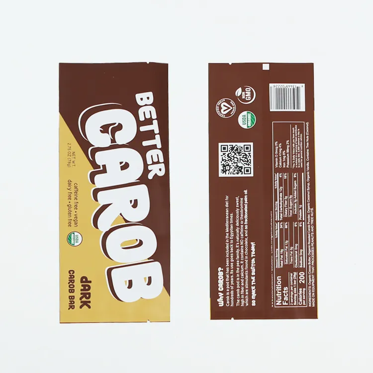 Op Maat Bedrukt Logo Mini Kussenverpakking Plastic Achterafdichting Sanck Candy Food Bar Chocoladeverpakkingen