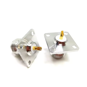 N tipi dişi Jack paneli 25x25mm 4-Hole flanş stokta RF uygulamaları için PCB dayanağı lehimleme ve kaynak konektörü için - Product Image 4