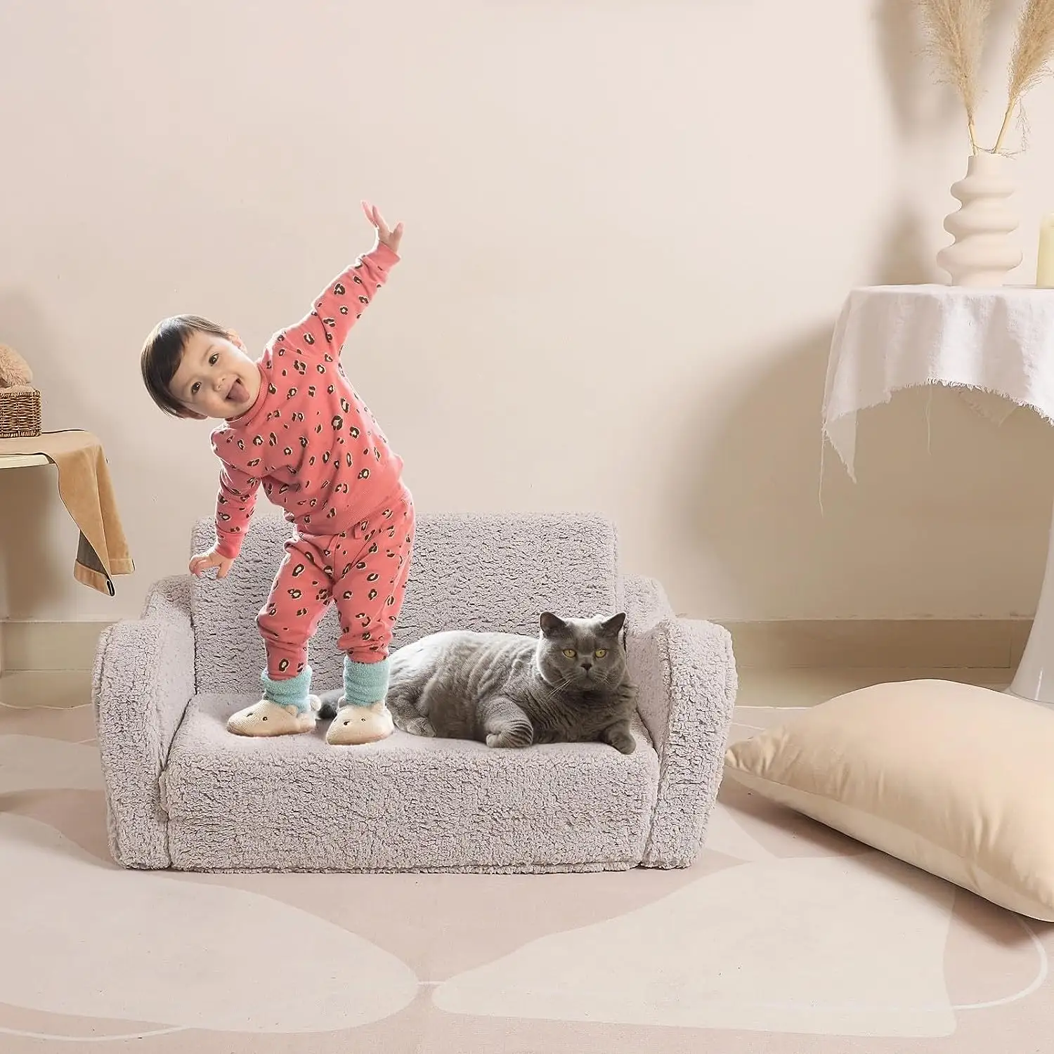 Оптовая продажа складной пенопласт детский диван кресло плюшевый 2 в 1 диван-кровати для мальчиков и девочек