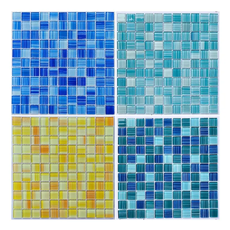 Hot sale transparent hand painted crystal glass mosaic tile for wall decoration