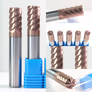 Özel 6 flüt yarıçapı frezeler fabrika-doğrudan yüksek Hardnes Cnc kesme aletleri Tungsten karbür bronz kaplı yuvarlak burun kesiciler - Product Image 3