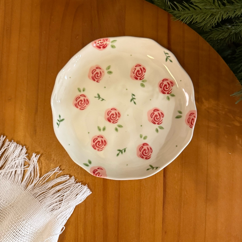 Assiette Rose Rouge
