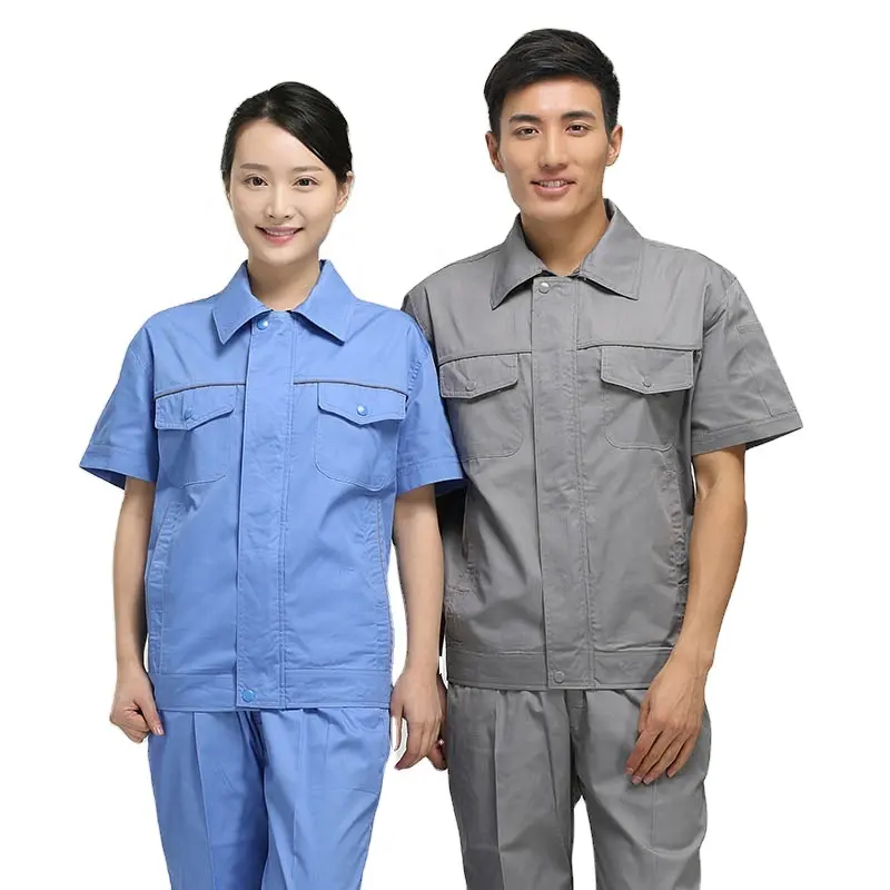 Vente en gros de vêtements de travail industriels de qualité supérieure uniformes de travail respirants à manches longues chemise de réparation vêtements de travail d'usine avec logo personnalisé