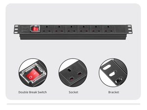 UK Plug PDU 6 prese di corrente Rack con interruttore per Data Center e up uso - Product Image 3