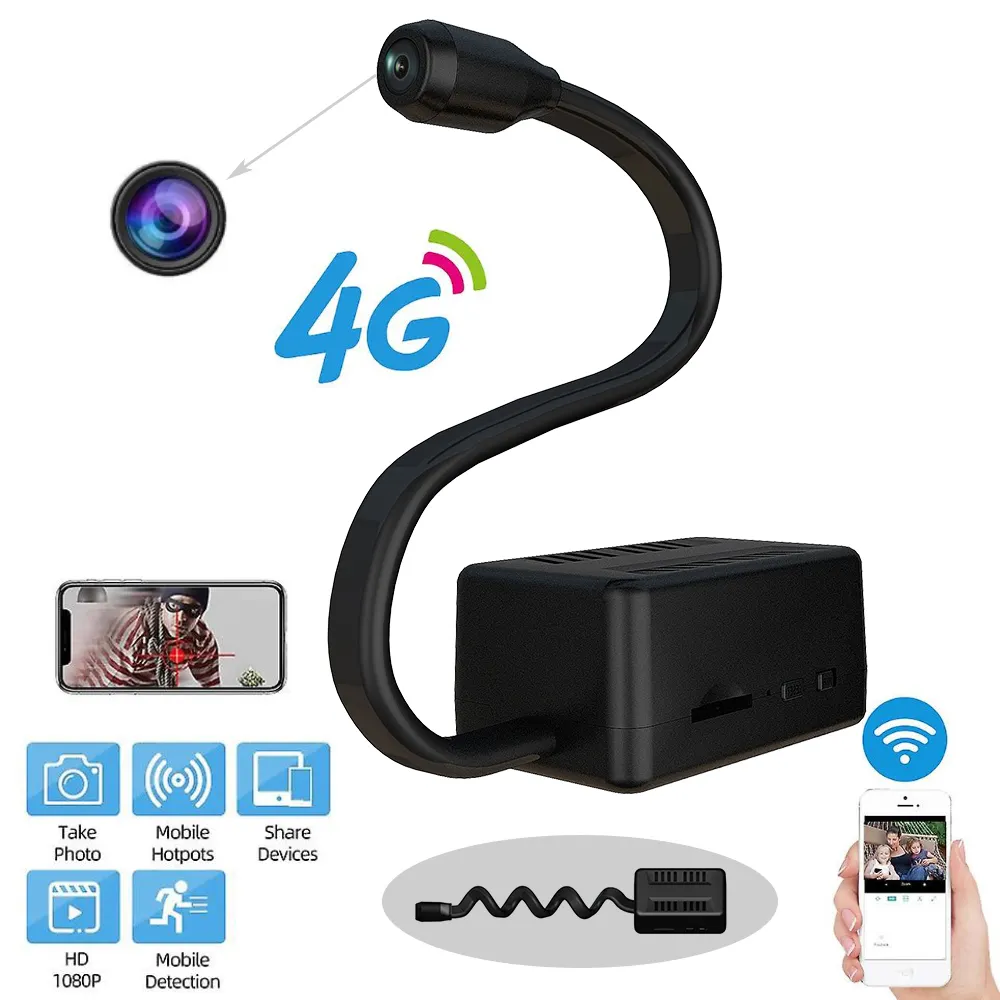 Camera Giám Sát Wifi Pin Mini 4G Thẻ SIM 4G Camera An Ninh Giám Sát Ban Đêm IR Camera IP 1080P Di Động Với 2000MAh