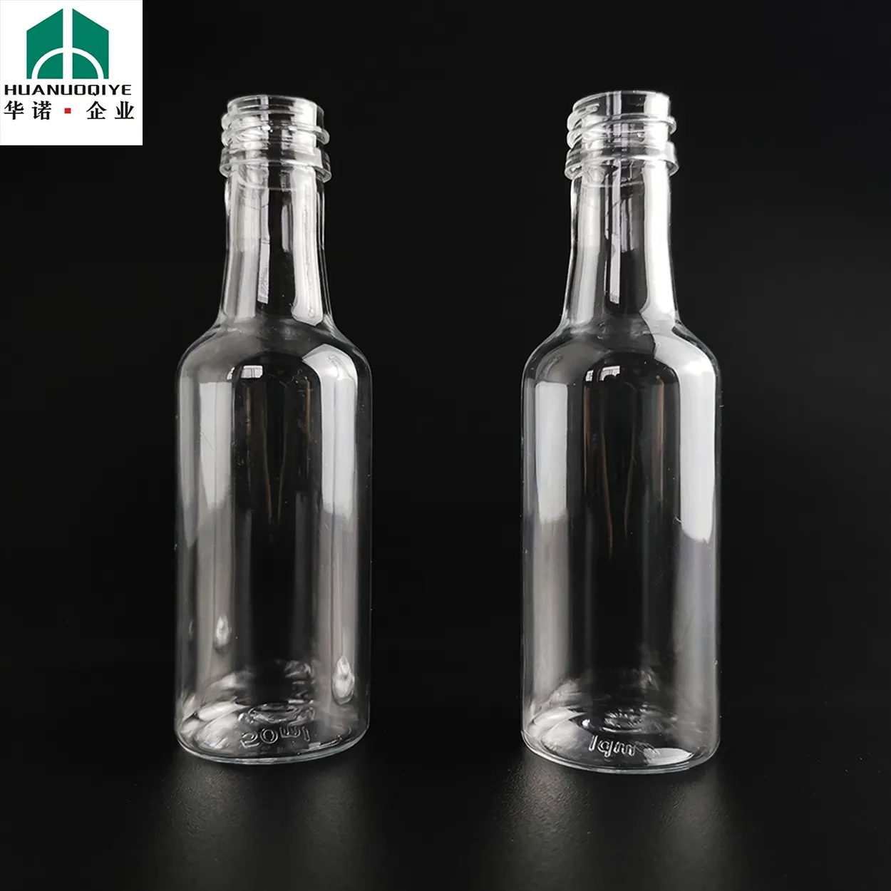 Fabrication long cou en gros vide en plastique PET bouteille transparente 50ml pour jus de boisson